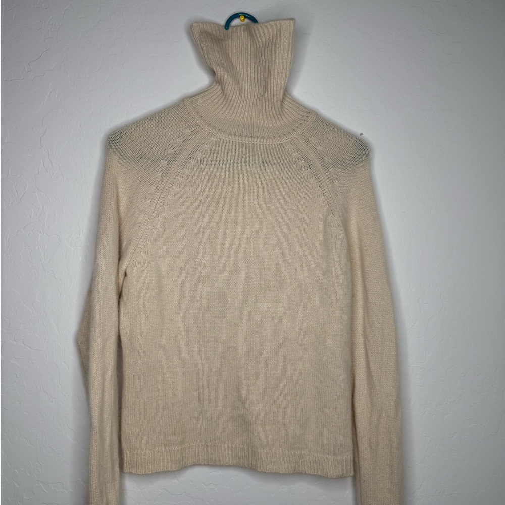 Ann Taylor Cashmere Cream Turtleneck